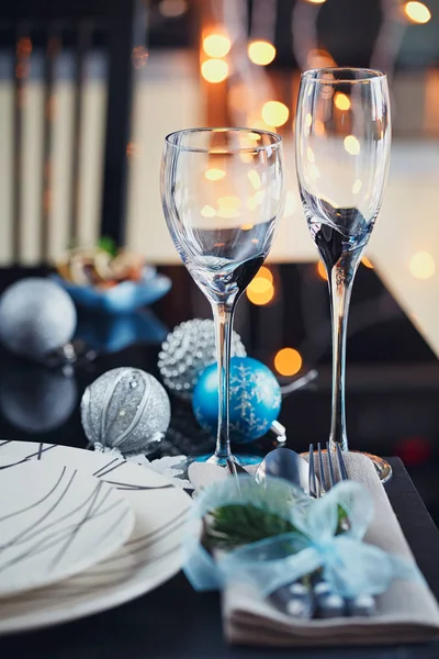 Cadre de table d'hiver avec décoration de Noël — Photo