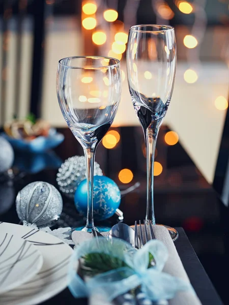 Cadre de table d'hiver avec décoration de Noël — Photo