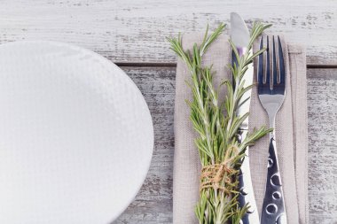 Rosemary ile rustik Tablo ayarı 