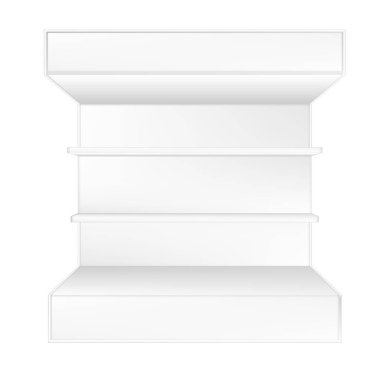 Beyaz gri Pos POI açık/kapalı 3d boş vitrin göstermek