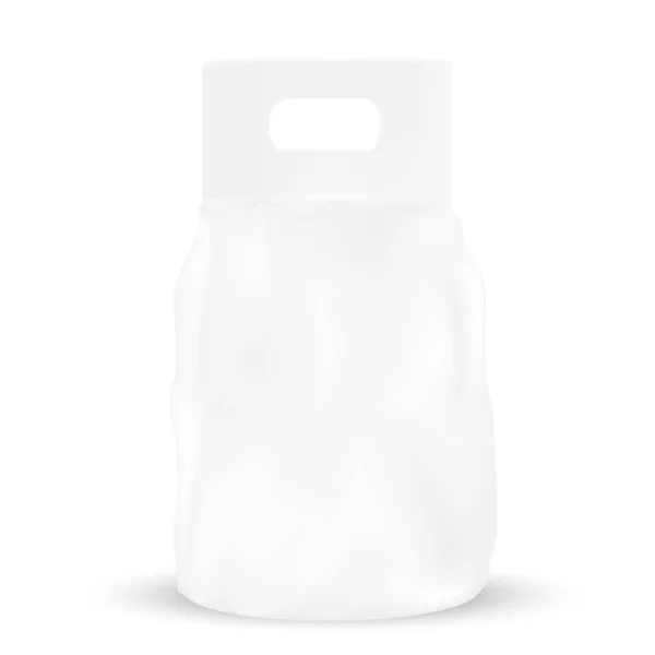 Beyaz gri cep aperatif çanta işlemek için delik ile paketleme