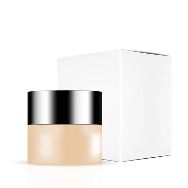 Konteyner ve güzellik ürünleri kozmetik gümüş kapaklı kutu ayarla