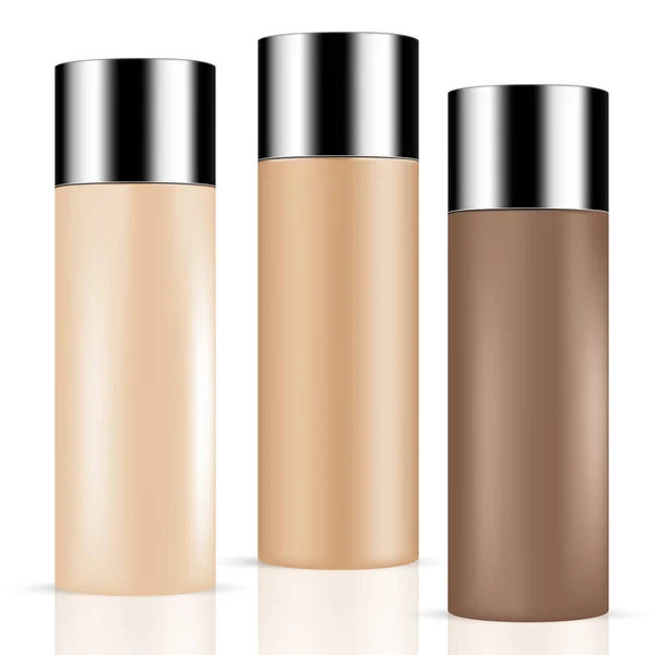 Conjunto de diferentes produtos de beleza de recipiente tonificado para pele / cosméticos — Vetor de Stock