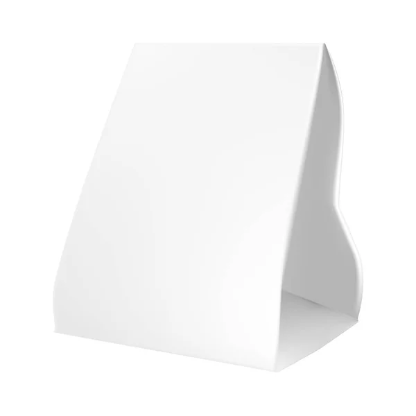 Pantalla de mesa POS POI gris blanco sobre fondo blanco aislado — Archivo Imágenes Vectoriales