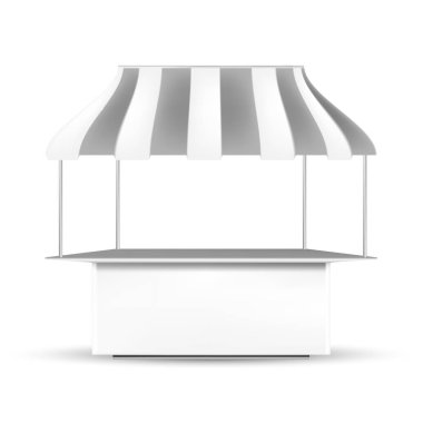 Beyaz gri Pos POI açık/kapalı 3d durak veya Kiosk