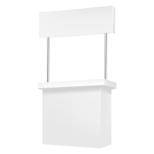 Белый серый POS POI на открытом воздухе / в помещении 3D пустой рекламной витрины стенд стенд — стоковый вектор