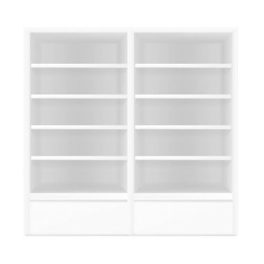 Beyaz gri Pos POI açık/kapalı 3d boş vitrin göstermek 