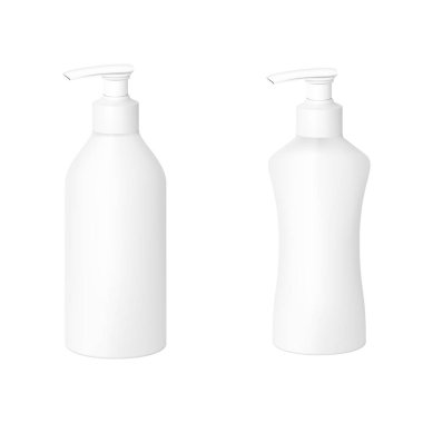 Vektör Ambalaj: Siyah kozmetik şişe pompa kapağı ile