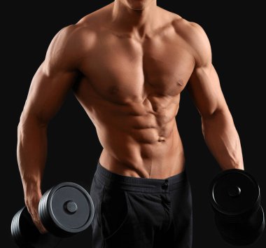 Erkek vücut geliştirmeci Studio poz