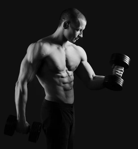 Monochrome shots of a male bodybuilder — Stock Photo, Image