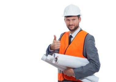Holding planları çizimi ve süper parmak tarafından el hareketi mühendisi.