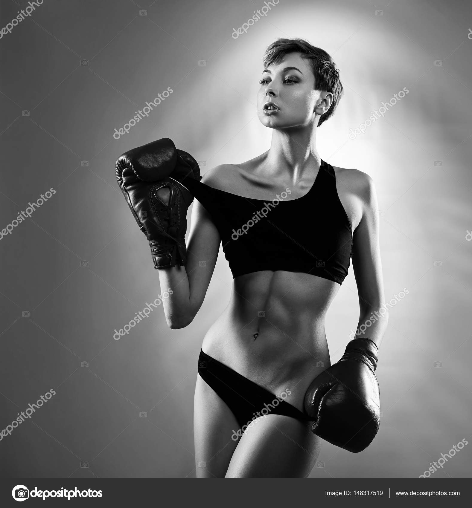 Peleadora usando equipo deportivo fotografía de stock © serhii.bobyk