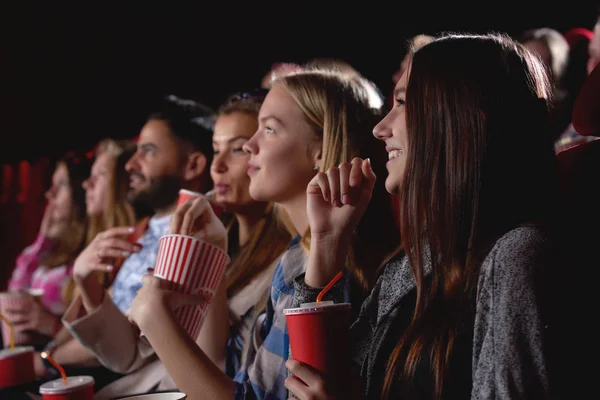 Group of people enjoying movie at the cinema — Stock Photo, Image