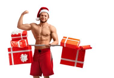 Sıcak sökük Santa onun pazı gösterilen