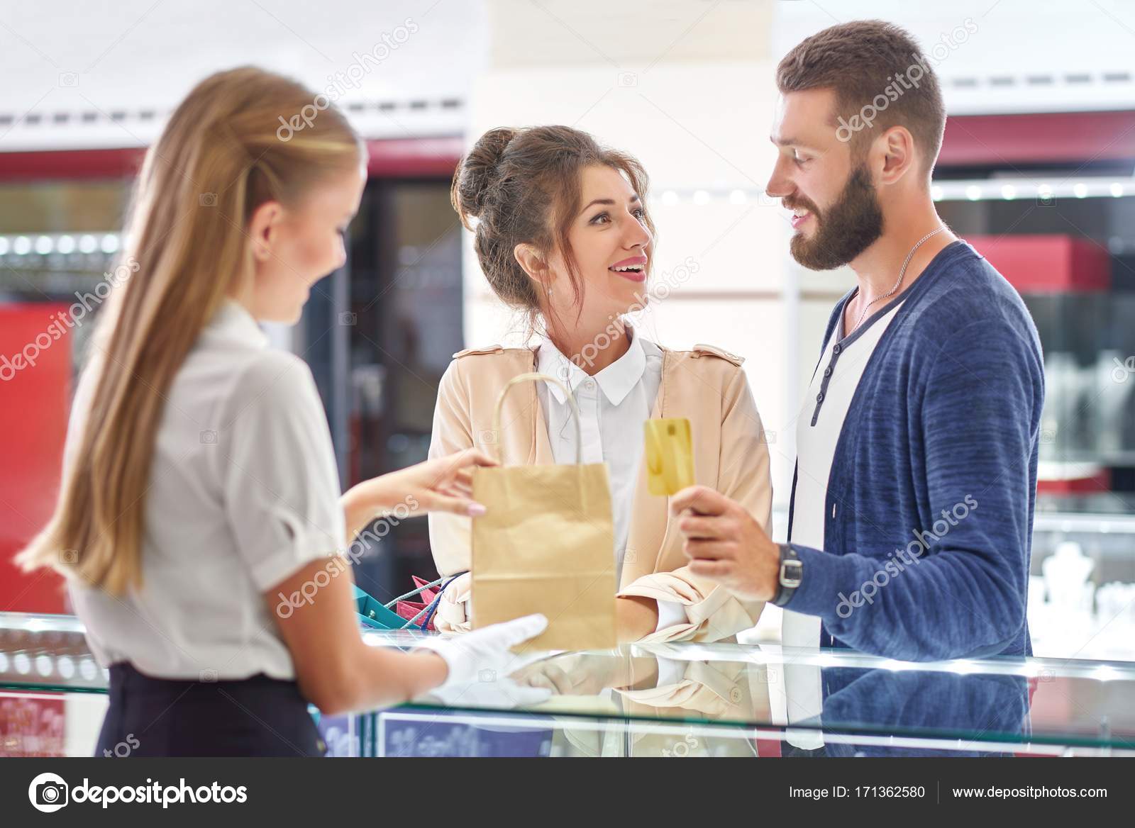 Couple Shopping At Jewelry Store Stock Photo C Serhii Bobyk