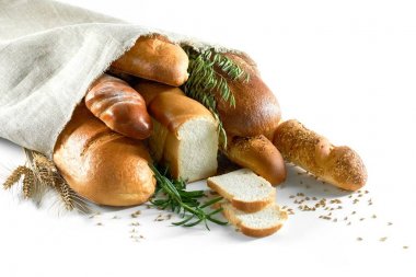 beyaz izole ekmek çeşitleri