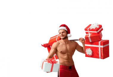 Noel hediye vermek ve halter tutarak sökük