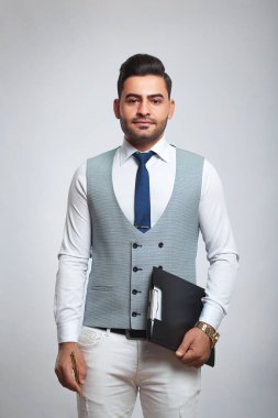 Stüdyoda şık iş adamı