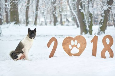 Mutlu yıllar 2018 tebrik kartı.