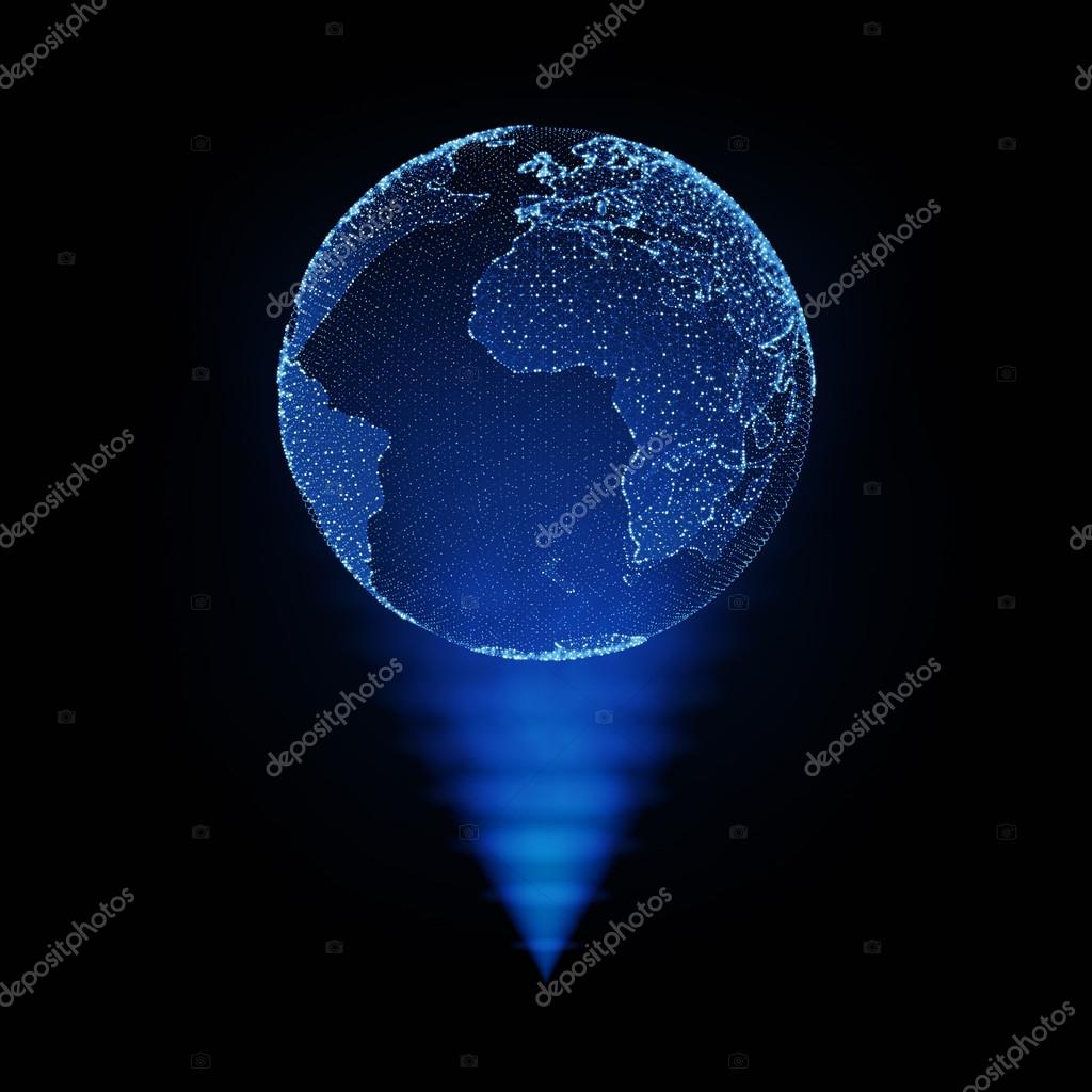 3D Hologram Globe Technologische Digitale Wereld Wereld Stockfoto