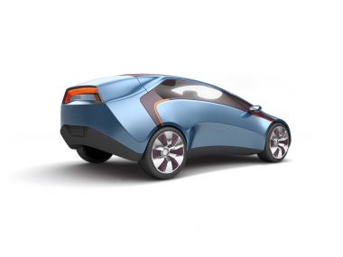 Gelecek elektrikli konsept otomobil. 3D render