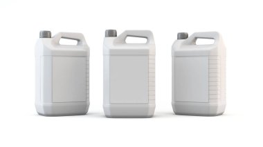 Plastik kutu için makine yağı. 3D render