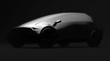 Tasarım kavramı Siyah araba. 3D render