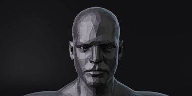 Siyah insan 3d model kafa