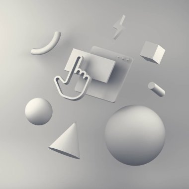 Arka plan web içeriği. 3D render