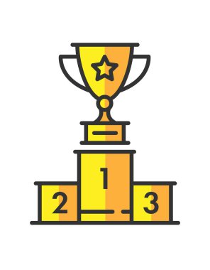 Podyum, düz stil çizimde Kupası şampiyonu.