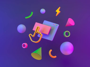 Web tasarımı için basit geometrik şekiller geometrik şekiller. 3d yırtılması