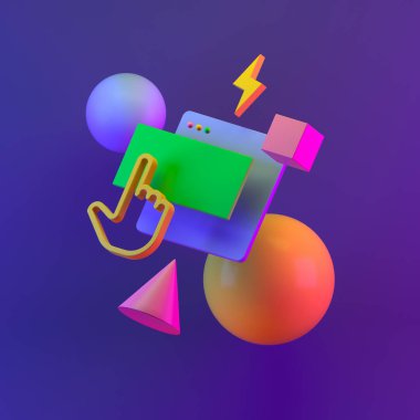 Web tasarımı için basit geometrik şekiller geometrik şekiller. 3d yırtılması