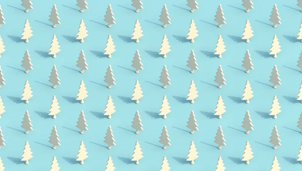 Arbres blancs de Noël motif minimal isométrique — Photo