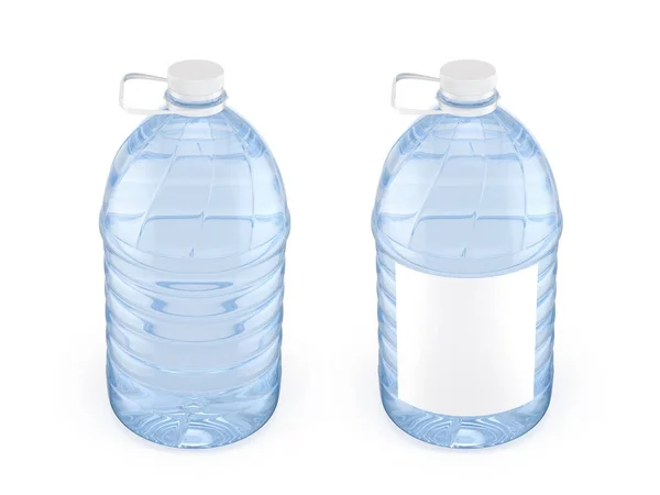 Deux Bouteilles Plastique Avec Capuchon Blanc Illustration — Photo