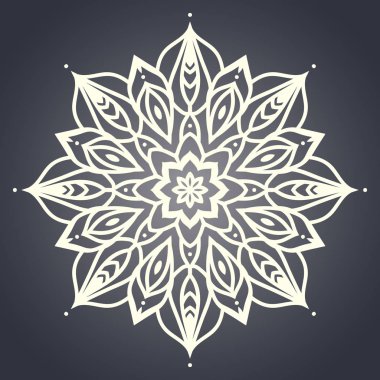 Çiçek Mandala. Etnik desen. Yuvarlak Mandala satır. Ben vektör