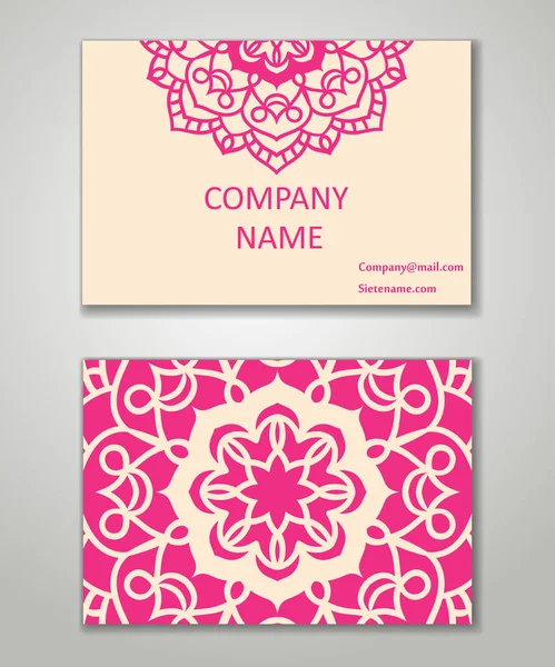 Vector vintage business card set. Beauty designs. Front page and — Stock Photo, Image