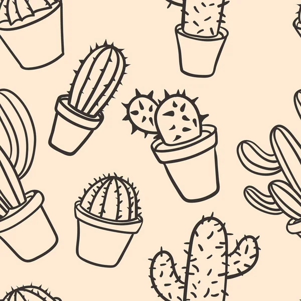 Seamless pattern with cactus. Pattern of cactus. Cacti in pots.