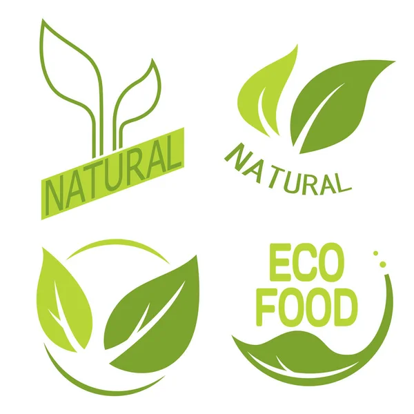 Etiket, metin ile logolar kümesi. Doğal, eko gıda. Organik gıda 