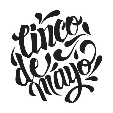 Cinco de mayo lettering. Hand written Cinco de mayo poster. Mode
