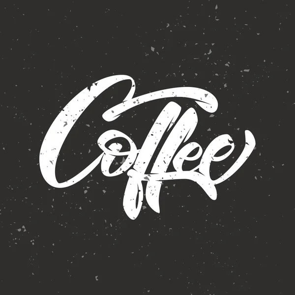 Coffee lettering. Modern handwritten typography on a dark backgr — Stock Vector
