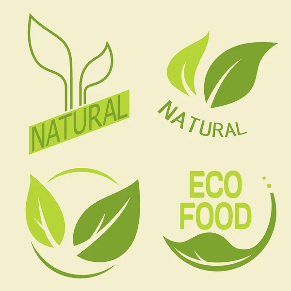 Etiket, metin ile logolar kümesi. Doğal, eko gıda. Organik gıda 