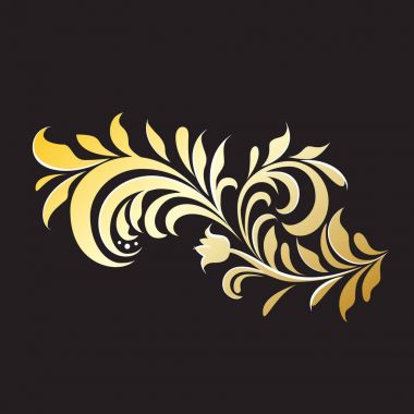 Altın süs. Çiçek Rus süsleme. Geleneksel Rus veya