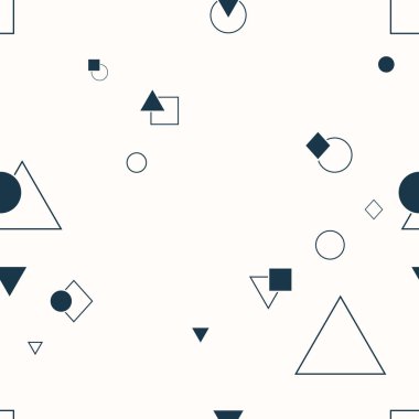 Memphis tarzı soyut seamless modeli. Renkli geometrik d