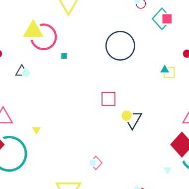 Memphis tarzı soyut seamless modeli. Renkli geometrik d