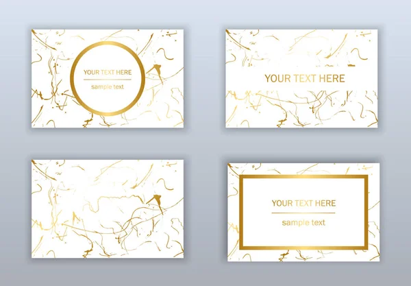 Beyaz, siyah ve altın kartvizit şablonları kümesi. Modern ab