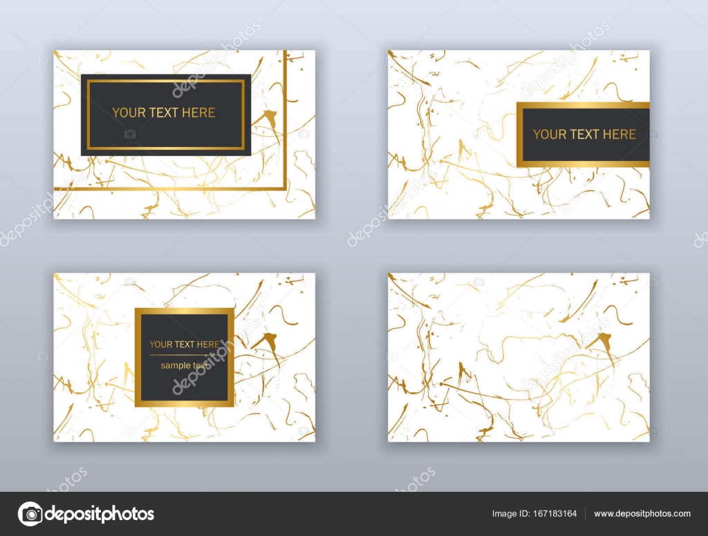 Set of white, black and gold business cards templates. Modern ab Throughout Black And White Business Cards Templates Free