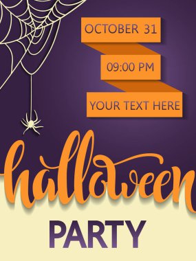 Cadılar Bayramı partisi poster. Yazı 