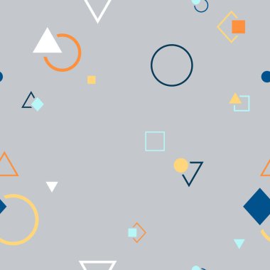 Memphis tarzı soyut seamless modeli. Renkli geometrik d