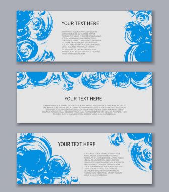 Afiş şablonlar kümesi. Modern soyut tasarım. Elle çizilmiş mürekkep