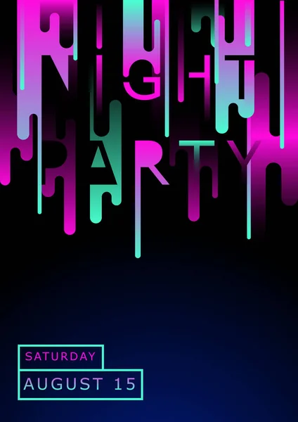 Poster for night party in modern style. Abstract composition mad — Stock Vector